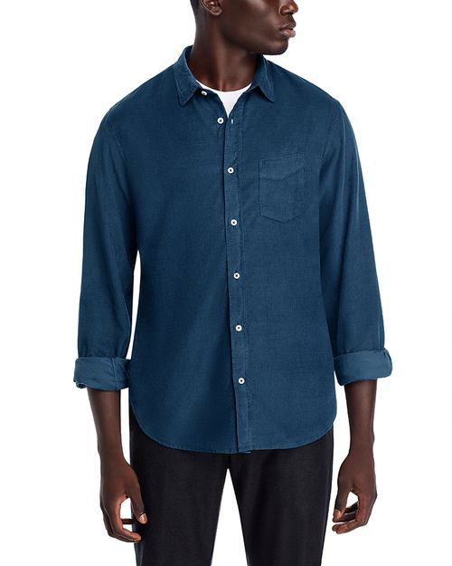 Cotton Blend Corduroy Garment Dyed Button Down Shirt