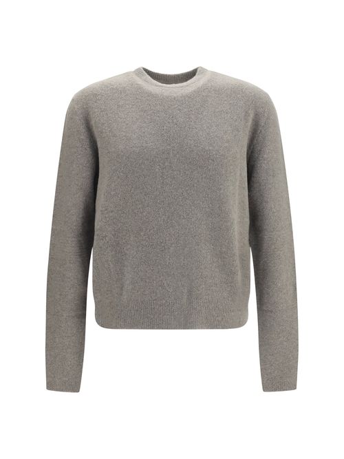 Cashmere-Blend Crewneck Sweater — Gray