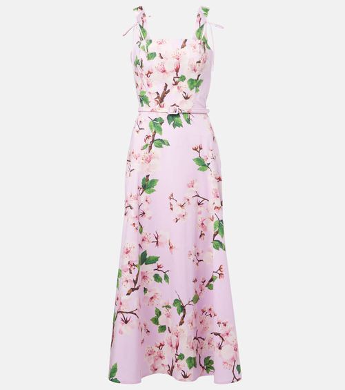 Floral cotton-blend midi dress