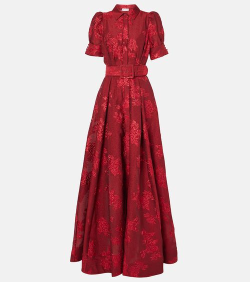 Rebecca Vallance Henrietta belted brocade gown