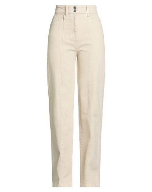 Woman Jeans Beige Size 2 Cotton, Lyocell, Elastane