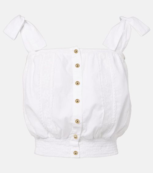 Giulia lace-trimmed cotton top