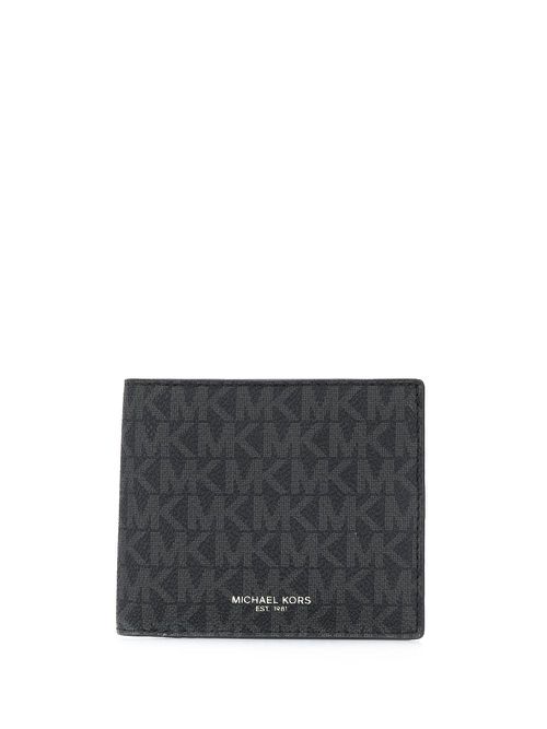 Logo print billfold wallet - Black