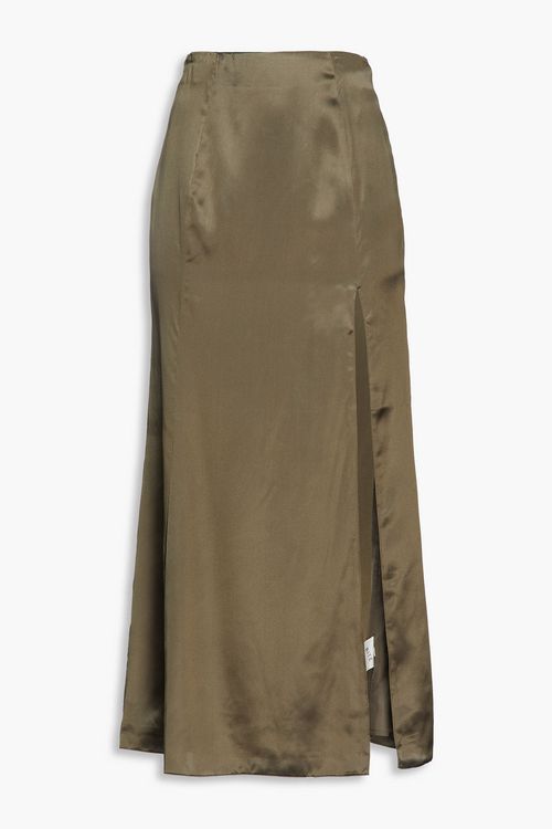 Bite Studios - Silk-satin midi skirt - Green - UK 6