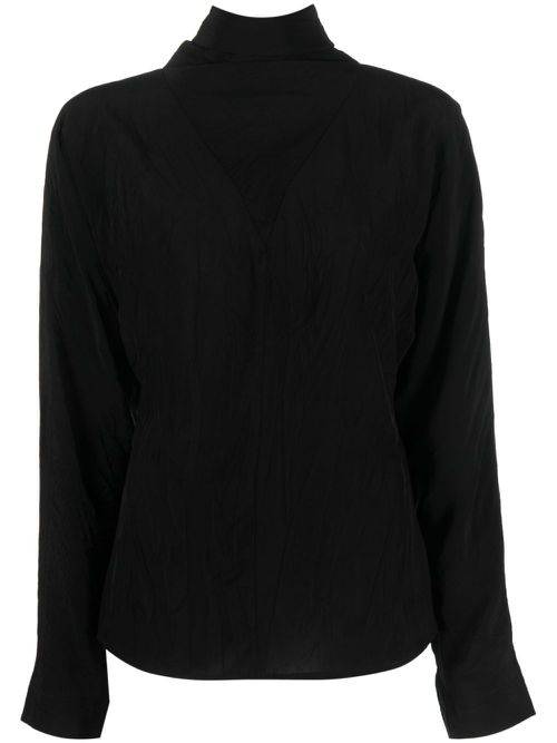Pussy-bow collar blouse - Black