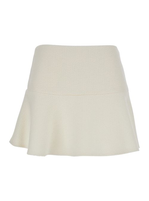 Wool Boucle Skirt — White