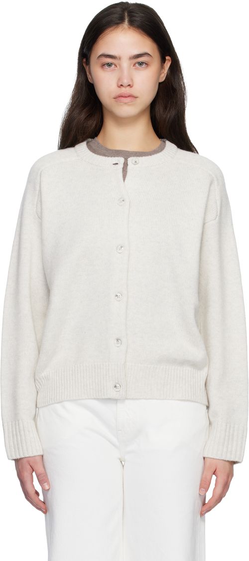 Gray AIDAR LDS Wool Cashmere Cardigan