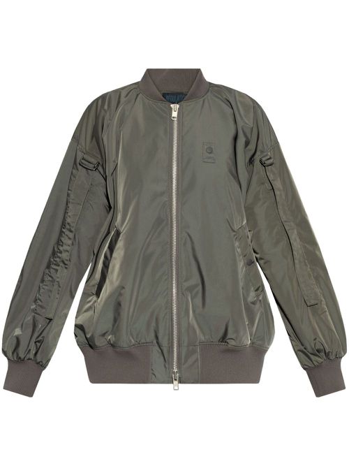 Logo-patch bomber jacket - Green