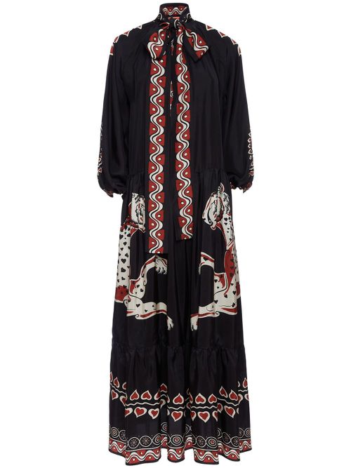 Athena animal-print silk dress - Black