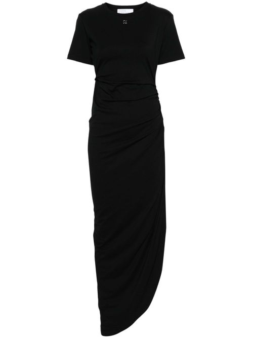 Draped maxi T-shirt dress - Black