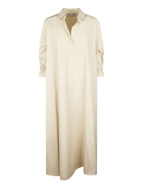Cotton Dress with Classic Collar and Adjustable Cuffs