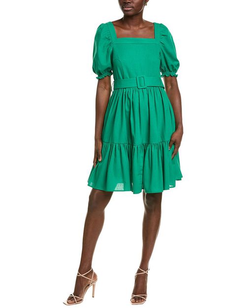 Linen-Blend Mini Dress