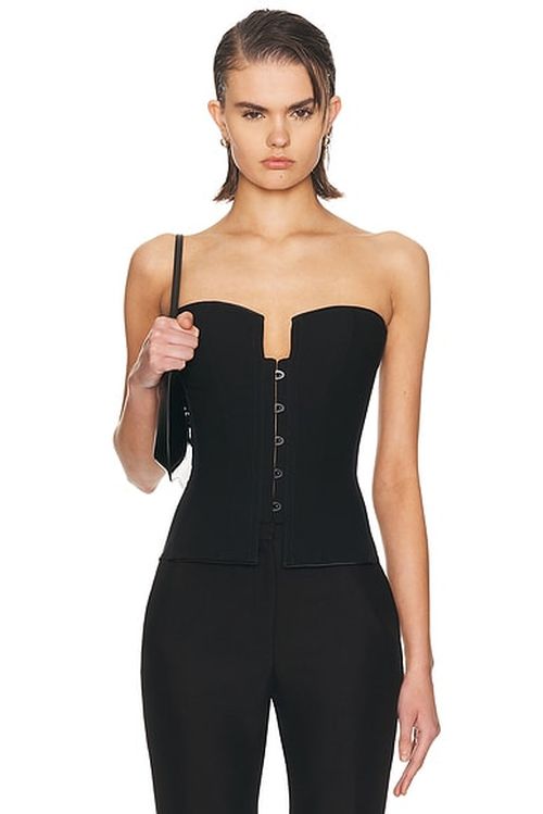 Kiki de Montparnasse Cadolle Square Neck Corset in Black - Black. L also in
