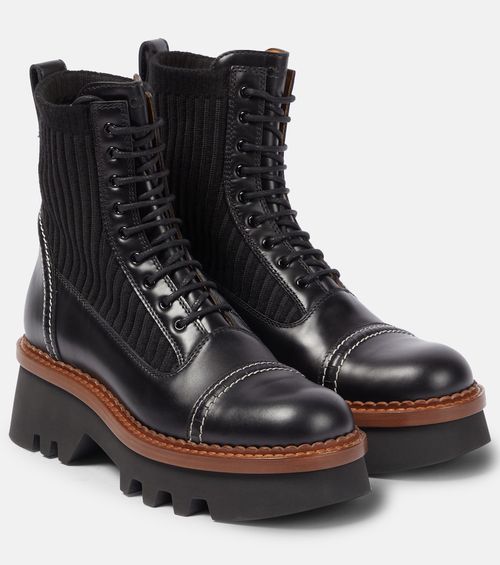Owena leather lace-up boots