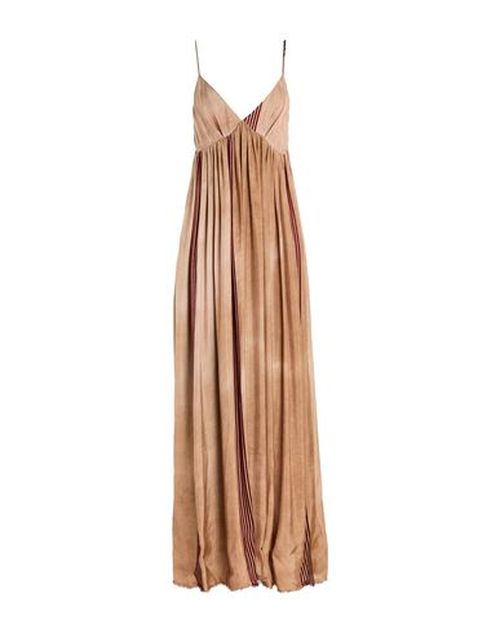 Woman Maxi dress Camel Size M Viscose, Acetate