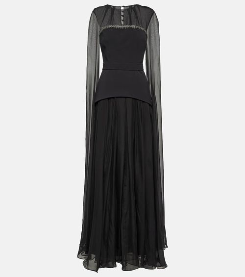 Gloria silk and crêpe gown