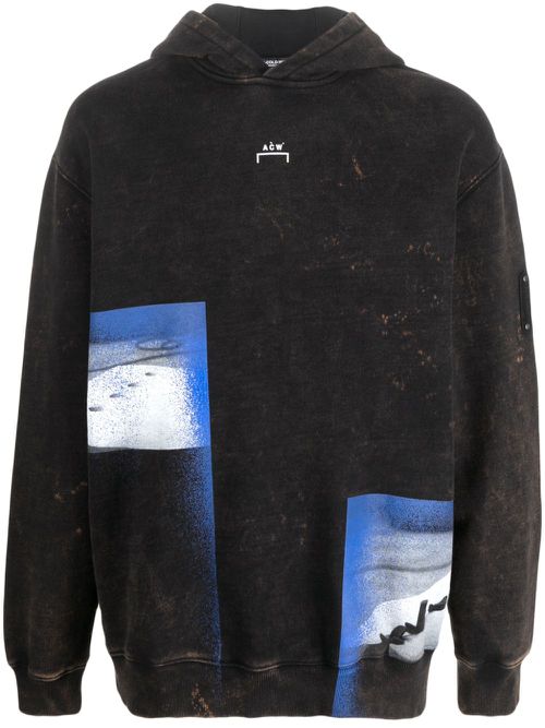 Bouchards graphic-print cotton hoodie - Black