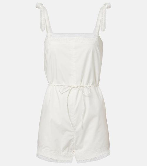 Reine lace-trimmed cotton romper