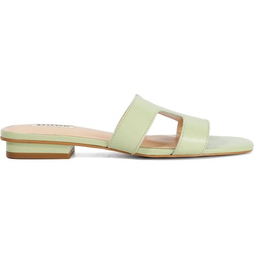Dune London Womens Ladies Wf Loupe - Wide Fit Smart Slider Sandals - Green Leather
