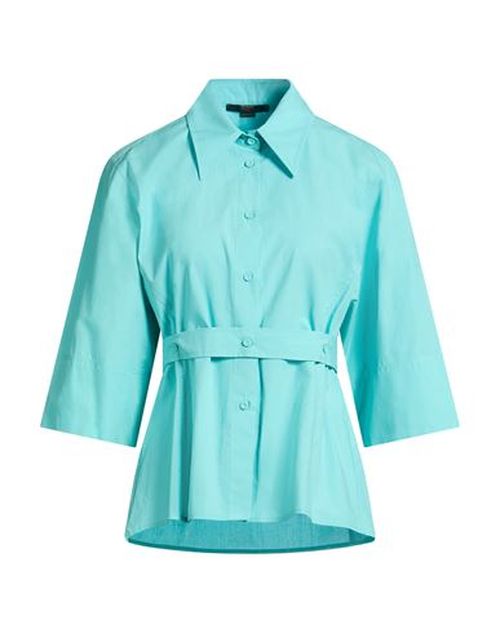 Woman Shirt Turquoise Size 12 Cotton
