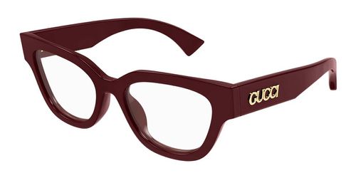 Gucci GG1837O 003 Women's Eyeglasses Burgundy Size 51 - Blue Light Block Available