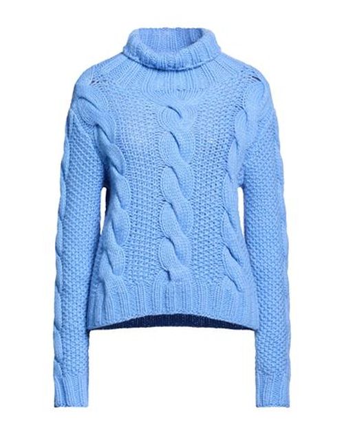 Woman Turtleneck Azure Size L Cashmere