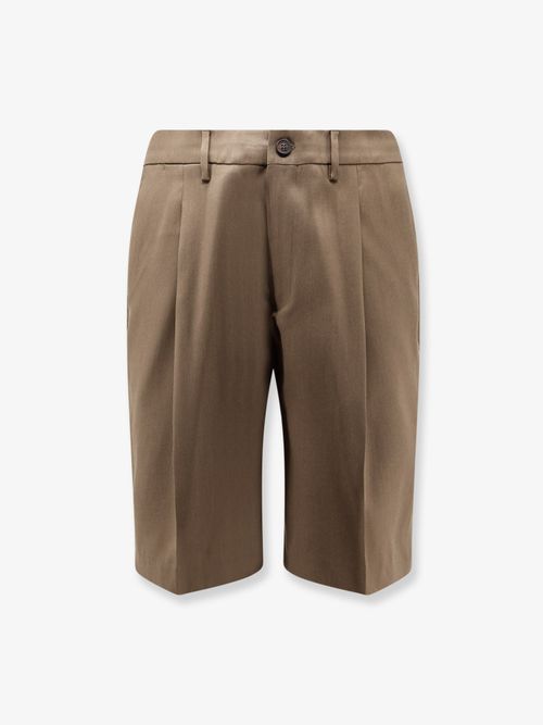 Virgin Wool Bermuda Shorts — Beige