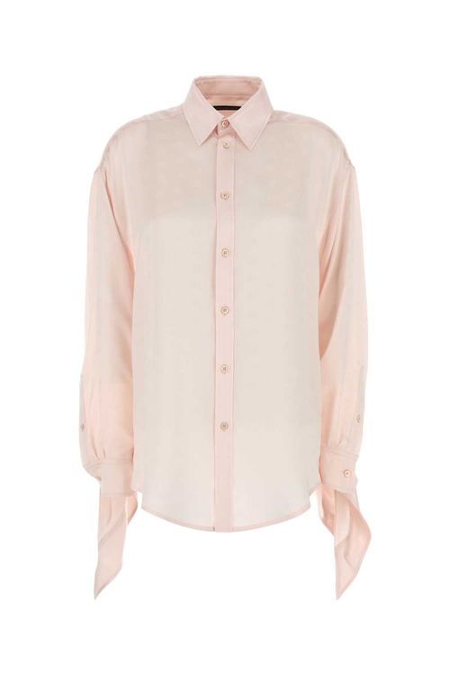Knotted Cuff Shirt — Pink