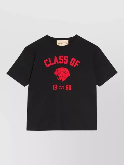 Valentino Garavani - silk nylon crew neck graphic t-shirt