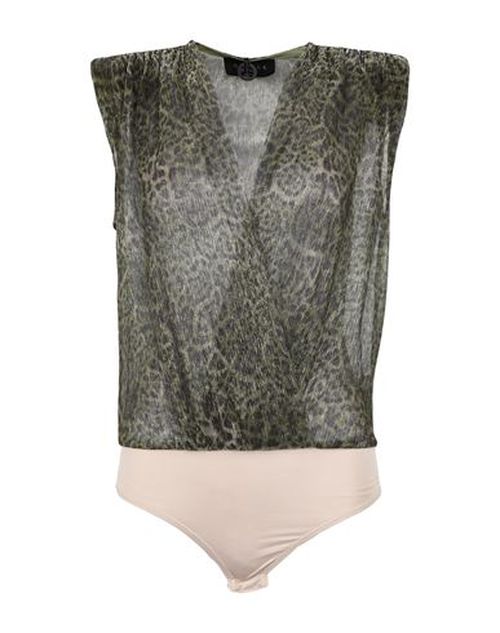 Woman Bodysuit Military green Size 4 Polyester