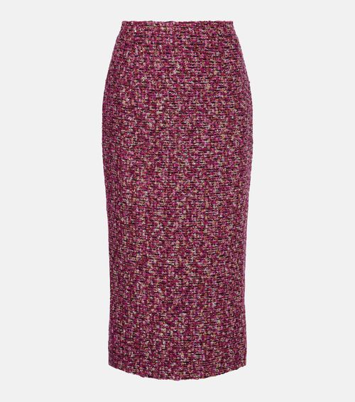 Sequined tweed midi skirt