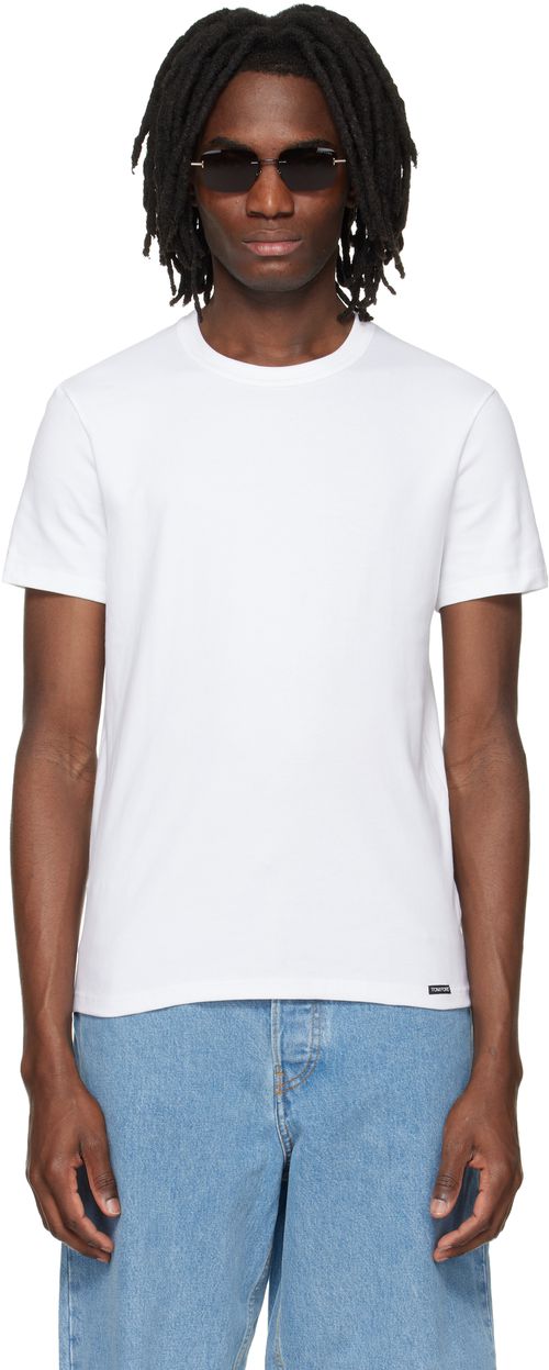 White Cotton Crewneck T-shirt