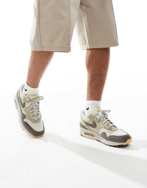 Nike Air Max 1 sneakers in off-white and dark gray