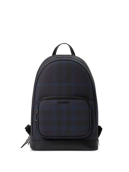 Rocco check-print backpack - Blue