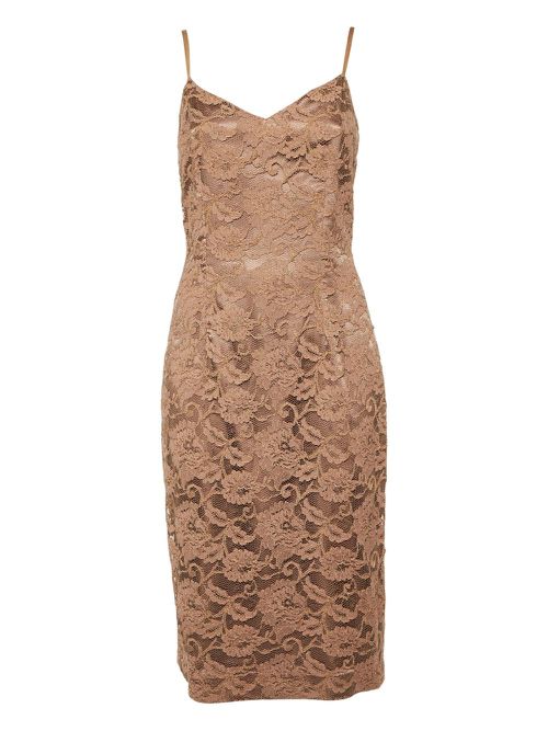 Lace-detailing midi dress - Pink