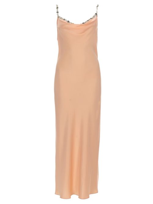 Peach Cowl Neck Maxi Dress