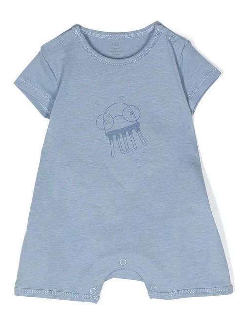 Octopus-print cotton romper - Blue