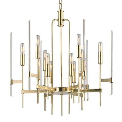 Aged Brass Chandelier from the Bari Collection