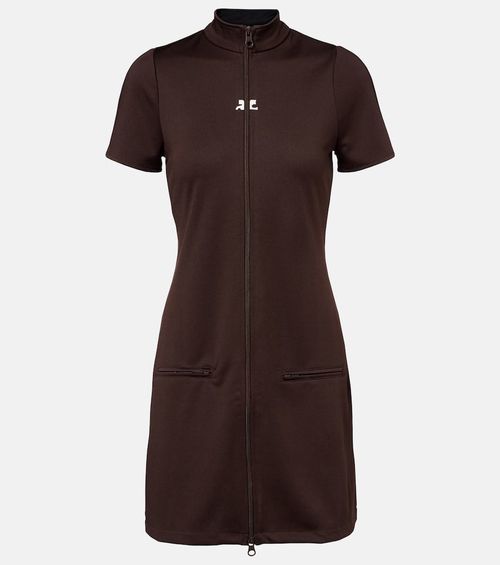 Courrèges Interlock jersey zip-up minidress