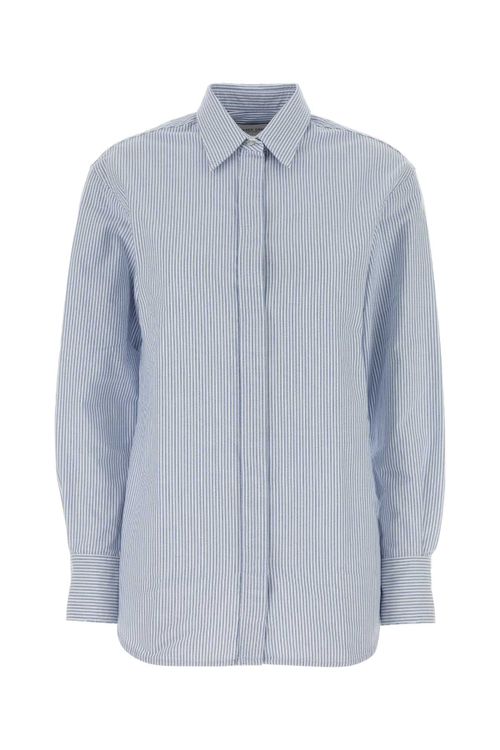 Striped Cotton Shirt — Blue