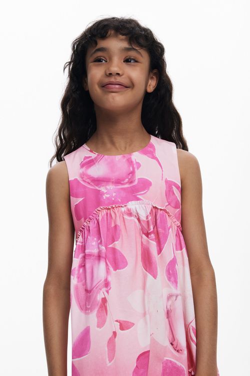 Ruched floral dre