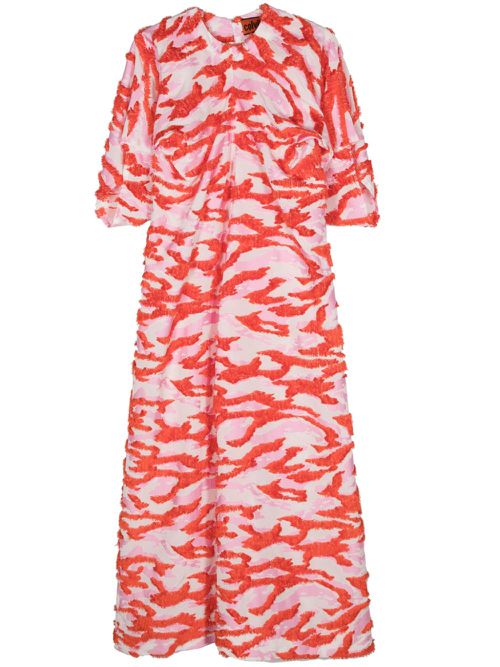 Cocoon abstract-pattern dress - Orange