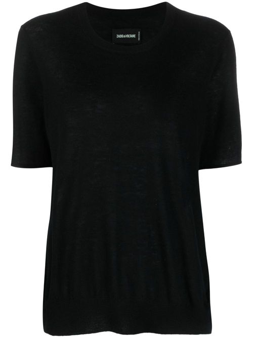 Ida recycled cashmere T-shirt - Black