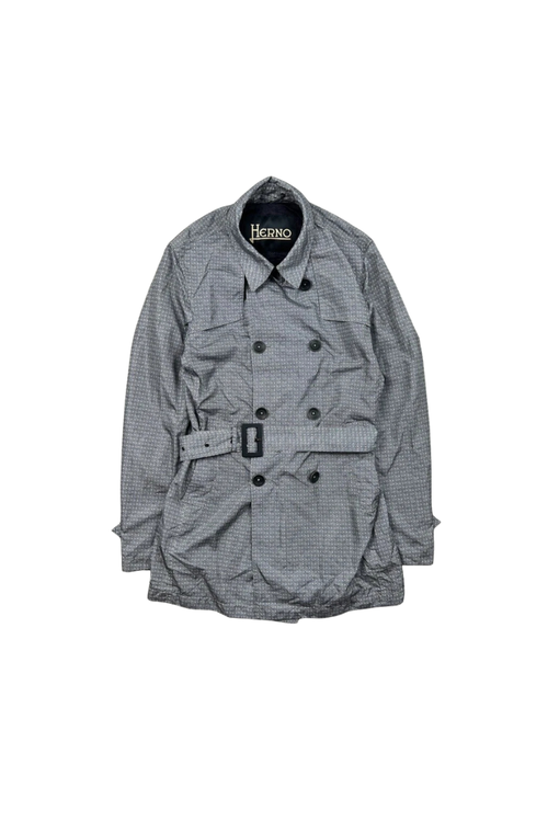 Double-Breasted Technical Coat — Gray