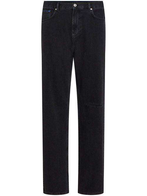 Logo-patch straight-leg jeans - Black