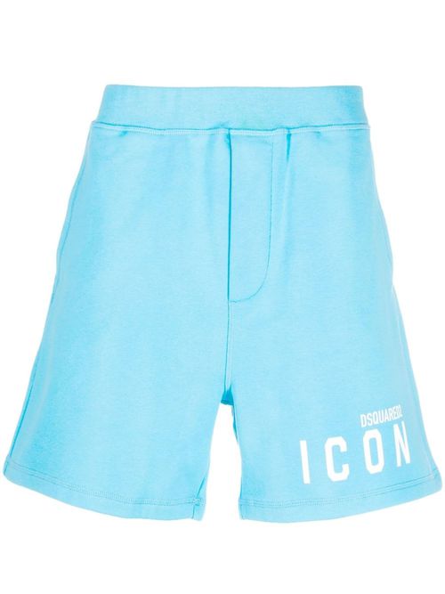 Dsquared2 Icon Logo Printed Cotton horts in Blue - Blue