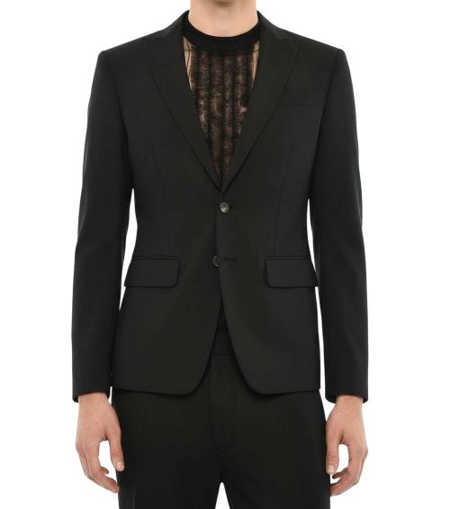 Black Peaked Lapel Blazer