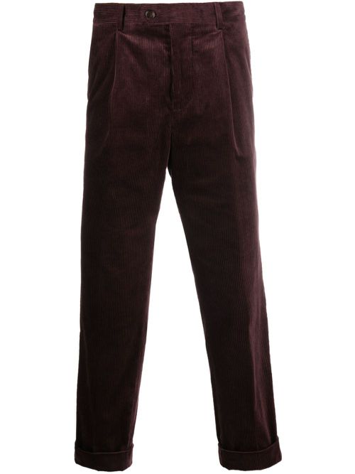 Corduroy cropped trousers - Purple
