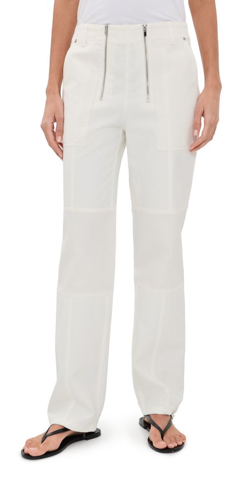 Patchwork Twill Cargo Fischer Jeans White