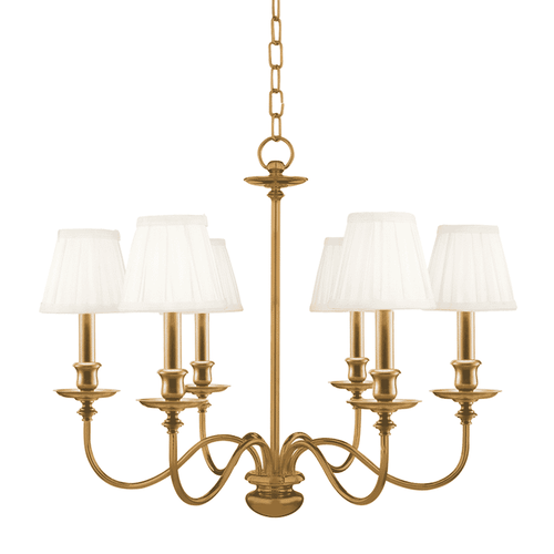 Menlo Park 6-Light Chandelier in Aged Bra
